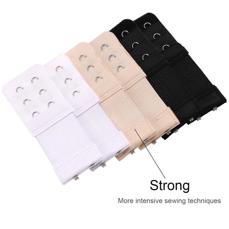 Akstore 6 Pieces Women's Soft Comfortable Elastic Bra Extenders Bra Extension Strap 2 Hook 3 Row Lady's Bra Extender Bra Band (Multicolors) - Image 4